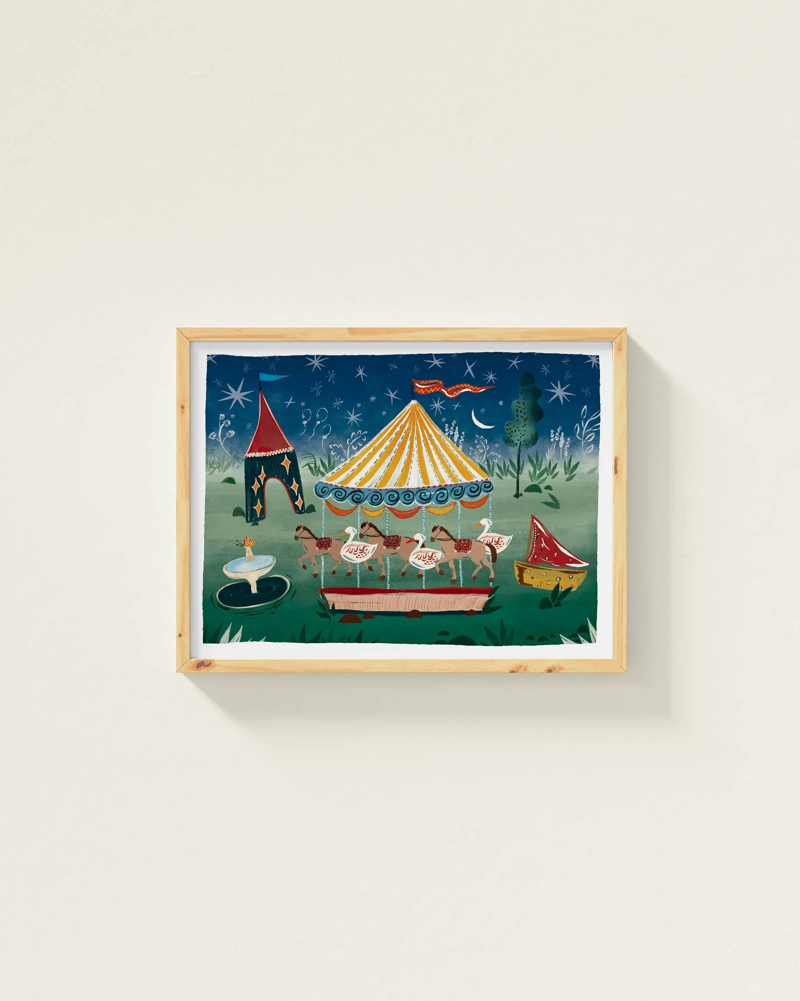 Carousel at Night Framed Wall Art - Image 2