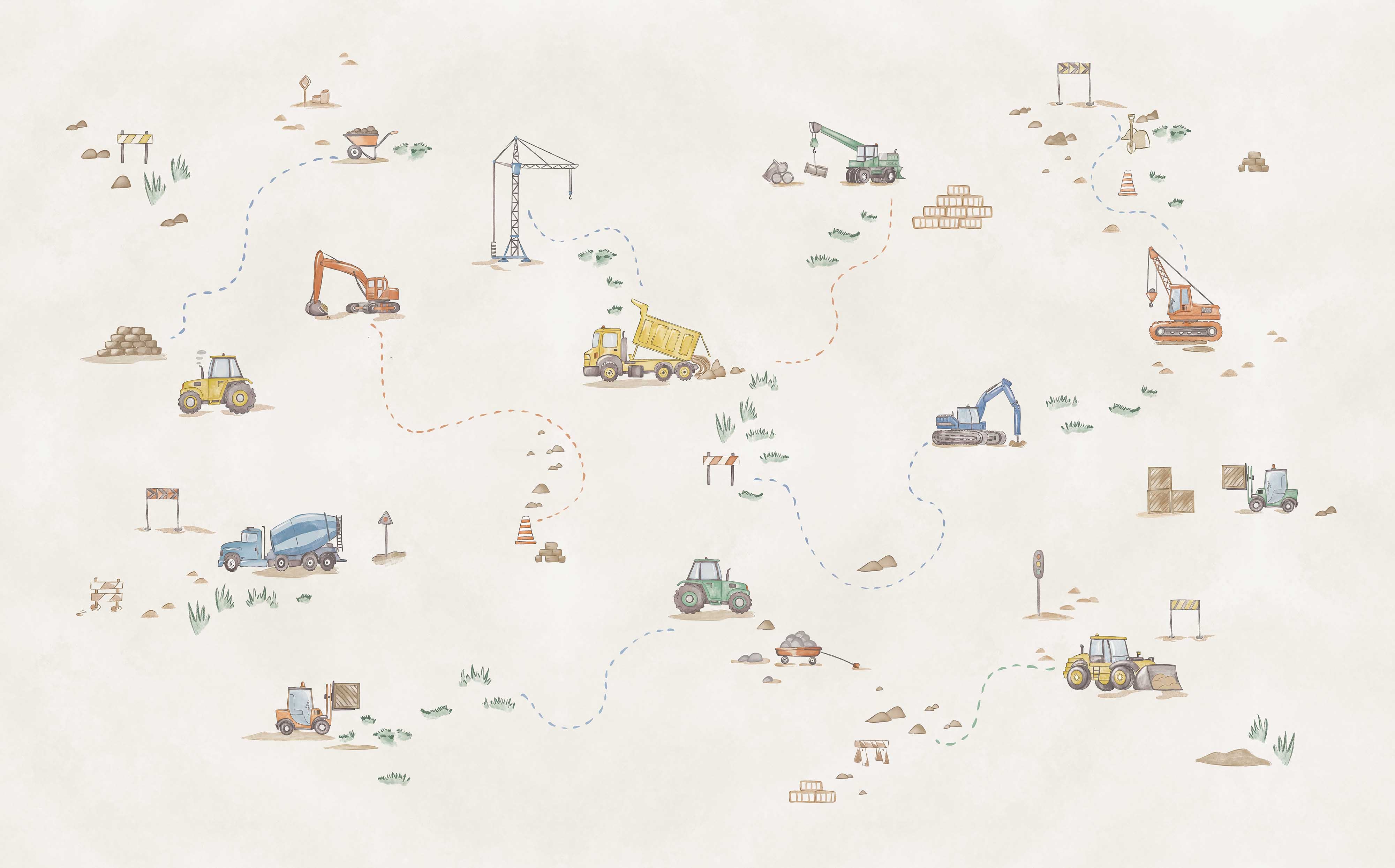 Construction Crew Wall Mural
