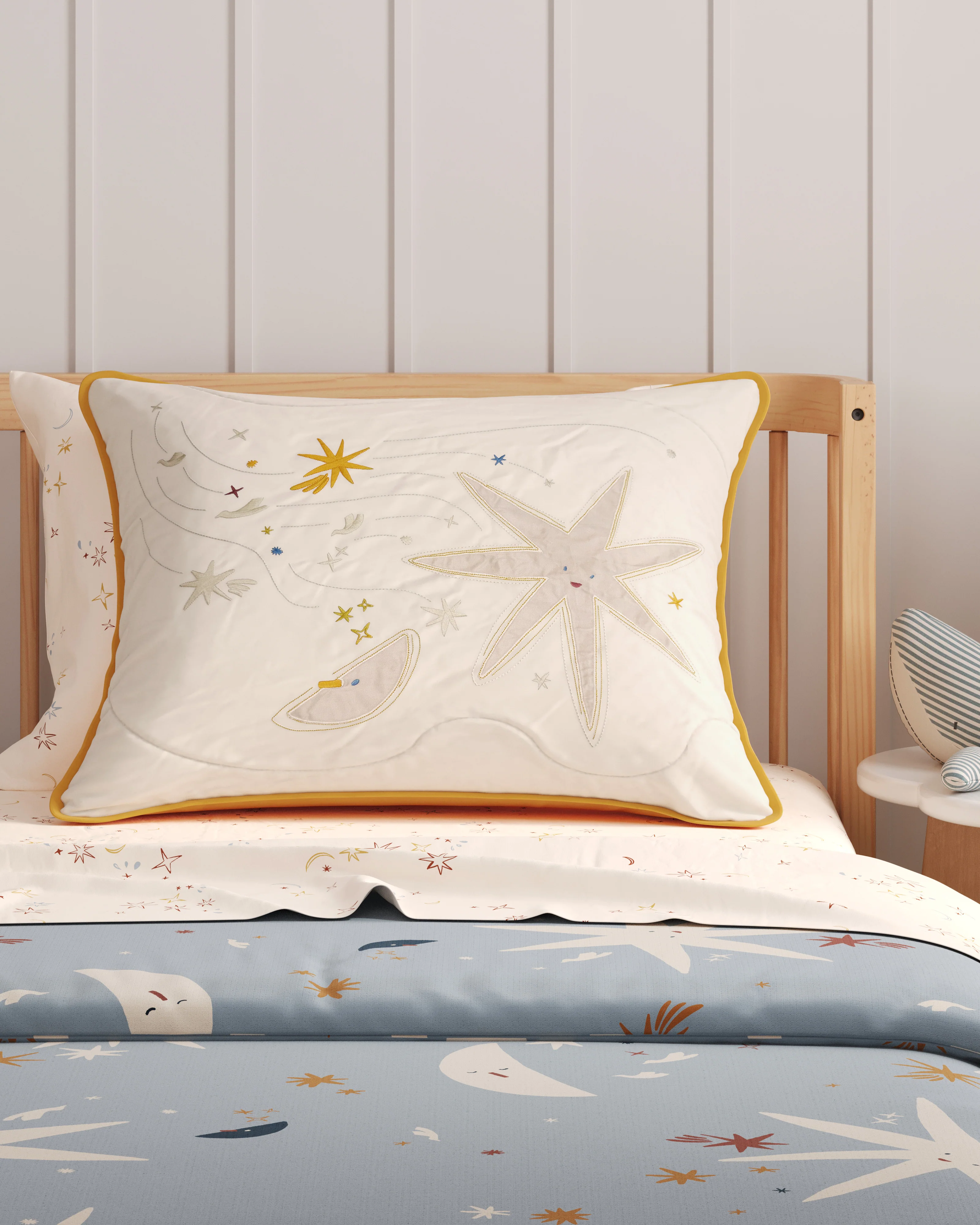 Folk Poetry Embroidered Twin Sham - Image 2