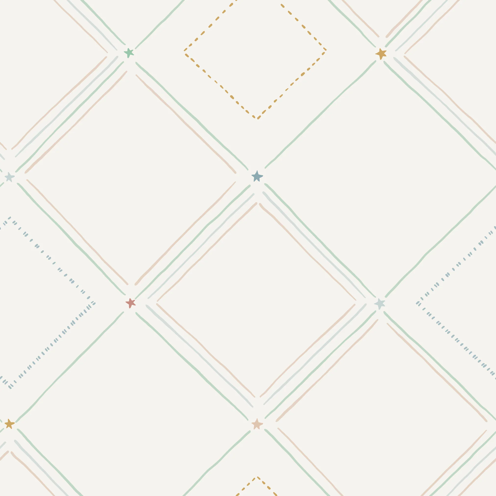Quilted Stars Wallpaper Sample - Image 2