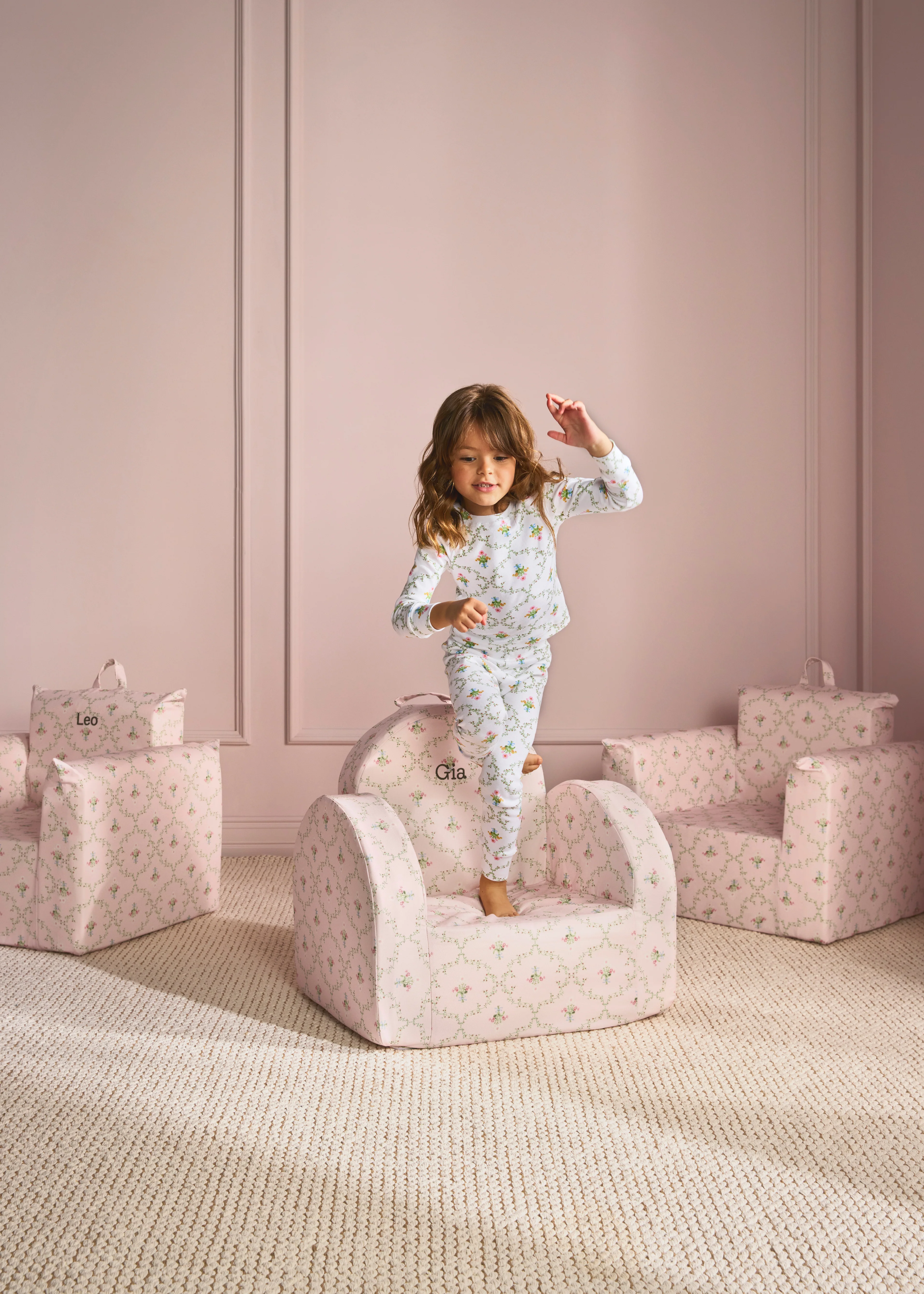 The Hop Mini Chair in Pink Trellis | Nestig x Hill House Home - Image 2